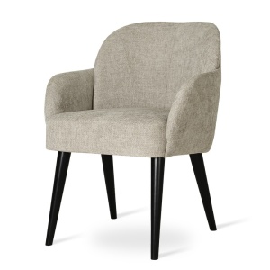 SCAUN DINING ORELI SUPREME, CONFECTIONAT DIN LEMN, SPUMA, ARCURI SI TEXTIL, BEJ/NEGRU, STIL MODERN