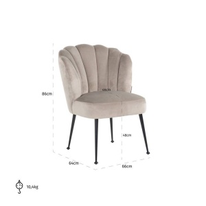 SCAUN DINING PIPPA, KHAKI/NEGRU, DIN CATIFEA SI METAL, STIL MODERN, RICHMOND INTERIORS - Img 5