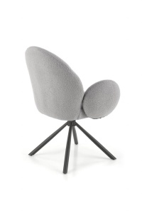 SCAUN DINING PIVOTANT K498, GRI/NEGRU, TAPITERIE BOUCLE SI PICIOARE DIN METAL, STIL MODERN - Img 6