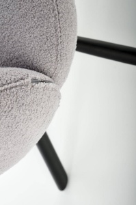 SCAUN DINING PIVOTANT K498, GRI/NEGRU, TAPITERIE BOUCLE SI PICIOARE DIN METAL, STIL MODERN - Img 8