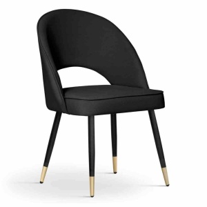 SCAUN DINING PONTE, NEGRU/AURIU/NEGRU, STIL MODERN
