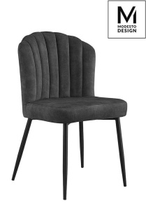 SCAUN DINING RANGO, NEGRU, CU TAPITERIE DIN CATIFEA, STIL MODERN, B2