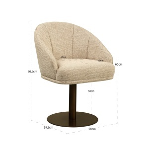 SCAUN DINING ROTATIV BEVERLY, REALIZAT DIN METAL, LEMN DE FAG SI TEXTIL, CULOARE CAPPUCCINO, DESIGN DEOSEBIT, RICHMOND INTERIORS - Img 2