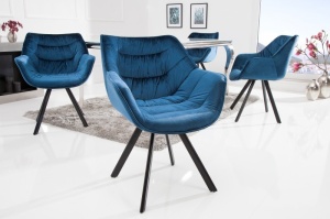SCAUN DINING SAU BIROU, DUTCH COMFORT, CATIFEA ALBASTRA INCHIS, DESIGN MODERN