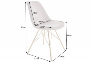 SCAUN DINING, SCANDINAVIA, DIN METAL SI CATIFEA BEIGE, DESIGN DEOSEBIT - Img 5