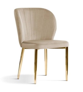 SCAUN DINING SHELLY, BEJ/AURIU, STIL MODERN