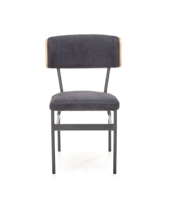 SCAUN DINING SMART-KR, STEJAR NATURAL/NEGRU, DIN MDF, CATIFEA SI PICIOARE DIN METAL , STIL MODERN - Img 4