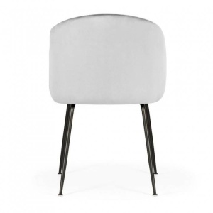 SCAUN DINING SUSAN, GRI/NEGRU, TAPITERIE DIN CATIFEA SI PICIOARE DIN METAL, STIL MODERN, ATR - Img 4