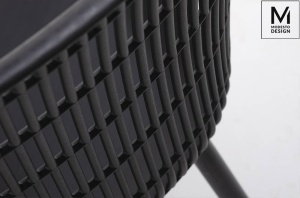 SCAUN DINING/TERASA BASKET ARM, NEGRU, DIN POLIPROPILENA SI METAL, STIL MODERN B2 - Img 7