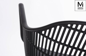SCAUN DINING/TERASA BASKET ARM, NEGRU, DIN POLIPROPILENA SI METAL, STIL MODERN B2 - Img 8