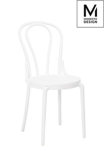SCAUN DINING/TERASA TONI, ALB, DIN POLIPROPILENA, STIL MODERN