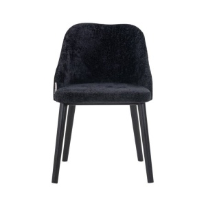 SCAUN DINING TWIGGY, NEGRU/NEGRU, TAPITERIE DIN TESATURA CHENILLE SI PICIOARE DE LEMN, STIL MODERN B2 - Img 3