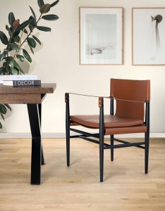 SCAUN ELEGANT, PENTRU OFFICE, MARO/NEGRU, PIELE ECO DE CALITATE SI PICIOARE DIN LEMN