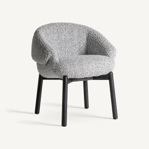 SCAUN EXCLUSIVIST JACQUARD, CULOARE GRI, DIN LEMN SI TEXTIL, VICAL HOME