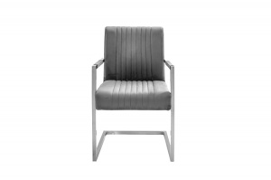 SCAUN, GRI BIG ASTON, CU TAPITERIE DIN CATIFEA, STIL MODERN - Img 2