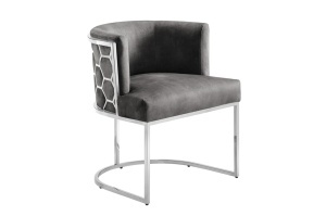 SCAUN LIVING, ELEGANCE, DIN CATIFEA GRI SI METAL ARGINTIU, ARTIM GROUP SELECTION