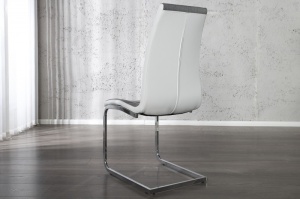 SCAUN LONDON II ALB/GRI 22983 CU TAPITERIE DIN TEXTIL DESIGN MODERN - Img 3