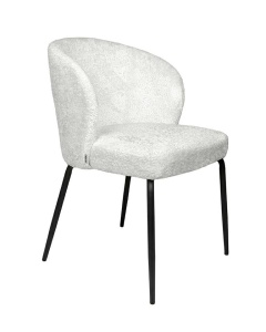SCAUN MODERN, ELEGANT SI CONFORTABIL, GRETA, ALB/NEGRU, CU TAPITERIE DIN TEXTIL CHENILLE