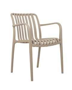 SCAUN PENTRU EXTERIOR/INTERIOR STRIPS, BEJ, DIN POLIPROPILENA, STIL MODERN MINIMALIST