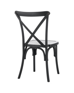 SCAUN PENTRU SALI DE EVENIMENTE POLYWOOD CU SPATAR INCRUCISAT NEGRU , CONFECTIONAT DIN POLIPROPILENA - Img 3