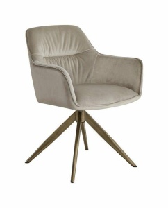 SCAUN PIVOTANT ALINE, KHAKI/AURIU ANTICHIZAT, TAPITERIE DIN CATIFEA SI PICIOARE DIN METAL, STIL MODERN RICHMOND INTERIORS
