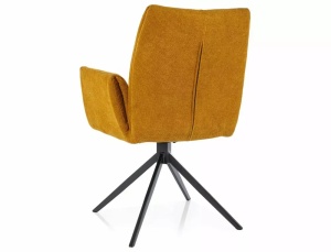 SCAUN PIVOTANT COCO II, CURRY 66/NEGRU MAT, TAPITERIE DIN STOFA VARDO SI PICIOARE DIN METAL, STIL MODERN - Img 2