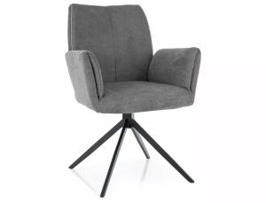 SCAUN PIVOTANT COCO II, GRI 11/NEGRU MAT, TAPITERIE DIN STOFA VARDO SI PICIOARE DIN METAL, STIL MODERN - Img 1