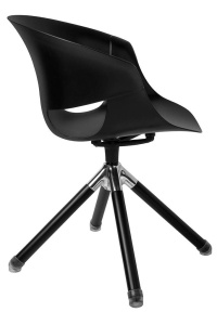 SCAUN PIVOTANT FALK, NEGRU, DIN POLIPROPILENA SI LEMN DE FRASIN, STIL MODERN B2 - Img 2