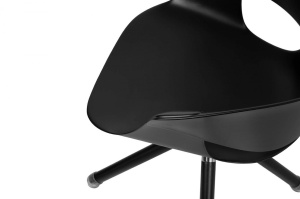 SCAUN PIVOTANT FALK, NEGRU, DIN POLIPROPILENA SI LEMN DE FRASIN, STIL MODERN B2 - Img 6