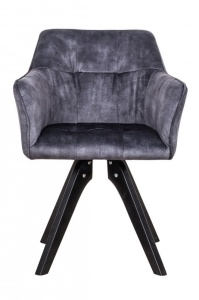 SCAUN PIVOTANT, LOFT 61X81 CM, COD 40254, DIN CATIFEA GRI SI CADRUL DE LEMN - Img 2