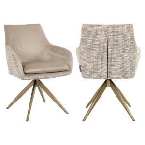 SCAUN ROTATIV 360 DE GRADE, LISONNE BE TRENDY NATURE/KAKI VELVET, S4762, CONFECTIONAT DIN 100% POLIESTER, SPUMA SI METAL, RICHMOND INTERIORS