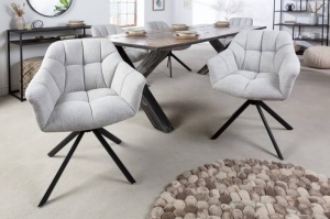 SCAUN ROTATIV, PAPILLON, GRI DESCHIS, COD 41587, STIL RETRO - Img 1
