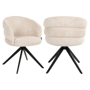SCAUN ROTATIV SERENITY BEIGE CHENILLE, S4781, CONFECTIONAT DIN METAL, SPUMA SI 100% POLIESTER, RICHMOND INTERIORS