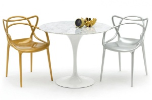 SCAUN TERASA LUXO, AURIU, CONFECTIONAT DIN POLICARBONAT, STIL MODERN - Img 3