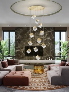 SCHULLER, LUSTRA/PLAFONIERA PRISCILA, 120/400 CM, AURIU/TRANSPARENT, DIN METAL, OTEL SI STICLA, STIL MODERN