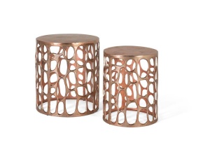 SET 2 MASUTE DE CAFEA, CUPRU ANTICHIZAT, METAL, STIL RETRO