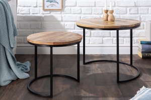 SET 2 MASUTE DE CAFEA, ELEMENTS, COD 39656, METAL SI LEMN, STIL INDUSTRIAL - Img 2