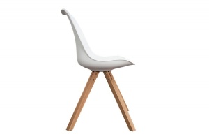 SET 2 SCAUNE, ALB DIN LEMN MASIV SI PIELE ECO, SCANDINAVIA, COD 35782, DESIGN SCANDINAV - Img 3