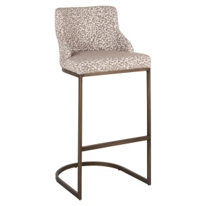 SET 2 SCAUNE DE BAR BOLTON NATURAL GEO, S4580, CONFECTIONATE DIN POLIESTER, METAL SI SPUMA, BEJ/GOLD, STIL MODERN