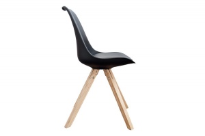 SET 2 SCAUNE, DIN LEMN MASIV SI PIELE ECO, NEGRU, SCANDINAVIA, COD 36188, DESIGN SCANDINAV - Img 2