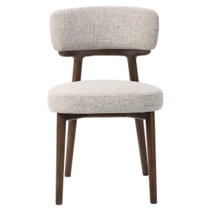 SET 2 SCAUNE DINING, BASKER, REALIZAT DIN LEMN SI TEXTIL IGNIFUG, CULOARE MARO/BEJ, DESIGN DEOSEBIT, RICHMOND INTERIORS