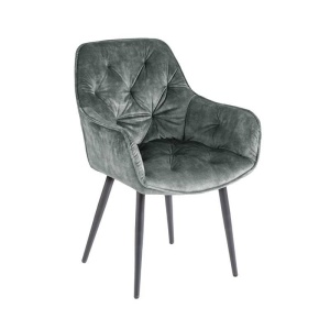 SET 2 SCAUNE DINING DIN CATIFEA, MILANO, CATIFEA SI SUPORT DIN METAL, VERDE, ARTIM GROUP