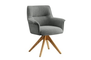 SET 2 SCAUNE ROTATIVE 180 GRADE, LE GRAND, MATERIAL CHENILLE GRI SI PICIOARE DIN LEMN, ARTIM GROUP SELECTION
