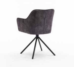 SET 2 SCAUNE ROTATIVE, VERONA, GRI, METAL SI CATIFEA, COD 44155, DESIGN MODERN - Img 3