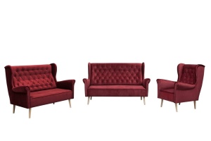 SET 3+2+1 CARMEN DIN STOFA BORDO DE CALITATE SUPERIOARA