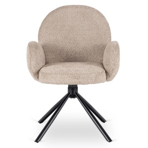 SET 4 SCAUNE ROTATIVE, ARTIM MEBLE, REALIZAT DIN MATERIAL BOUCLE MARO SI METAL, STIL MODERN - Img 5