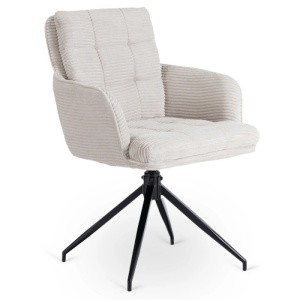 SET 4 SCAUNE ROTATIVE, ARTIM MEBLE, REALIZAT DIN MATERIAL CATIFEA RAIAT GRI SI METAL, STIL MODERN - Img 6