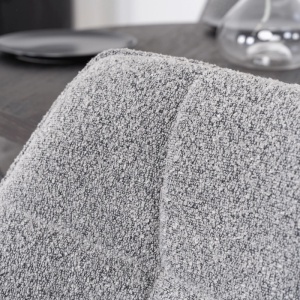 SET 4 SCAUNE ROTATIVE, ARTIM MEBLE, REALIZAT DIN MATERIAL TEXTIL BOUCLE GRI SI METAL, STIL MODERN - Img 3