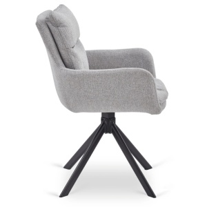 SET 4 SCAUNE ROTATIVE, ARTIM MEBLE, REALIZAT DIN MATERIAL TEXTIL GRI SI METAL, STIL MODERN - Img 4