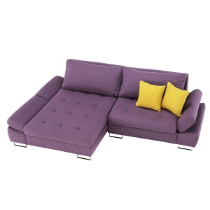SET CANAPEA GRES, MODEL STANGA, VIOLET/MUSTAR, DIN TESATURA/TEXTIL, EXTENSIBILA, SPATIU DEPOZITARE, STIL MODERN, TK - Img 6